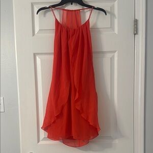 Elegant Red Chiffon Dress